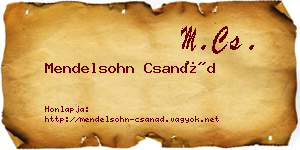 Mendelsohn Csanád névjegykártya