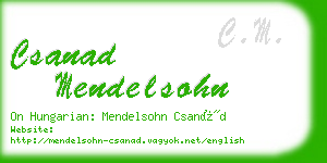 csanad mendelsohn business card